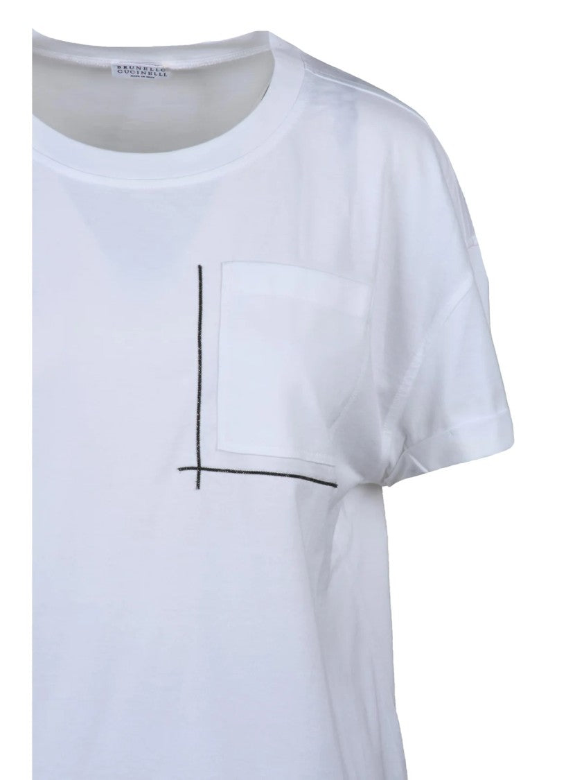 Brunello Cucinelli White Cotton Women T-Shirt