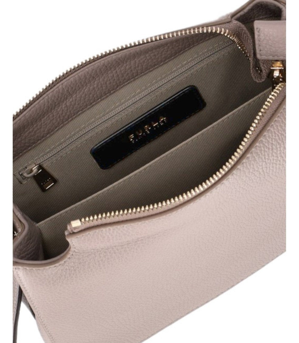 Furla Nuvola S Stucco Gray Crossbody Bag