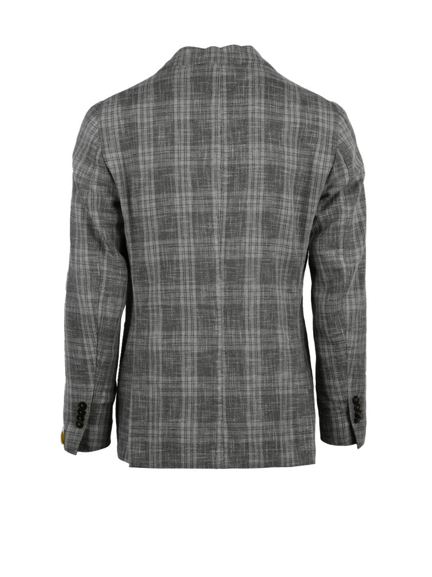 L.B.M. 1911 Grey Wool Cotton Polyamide Blazer Jacket