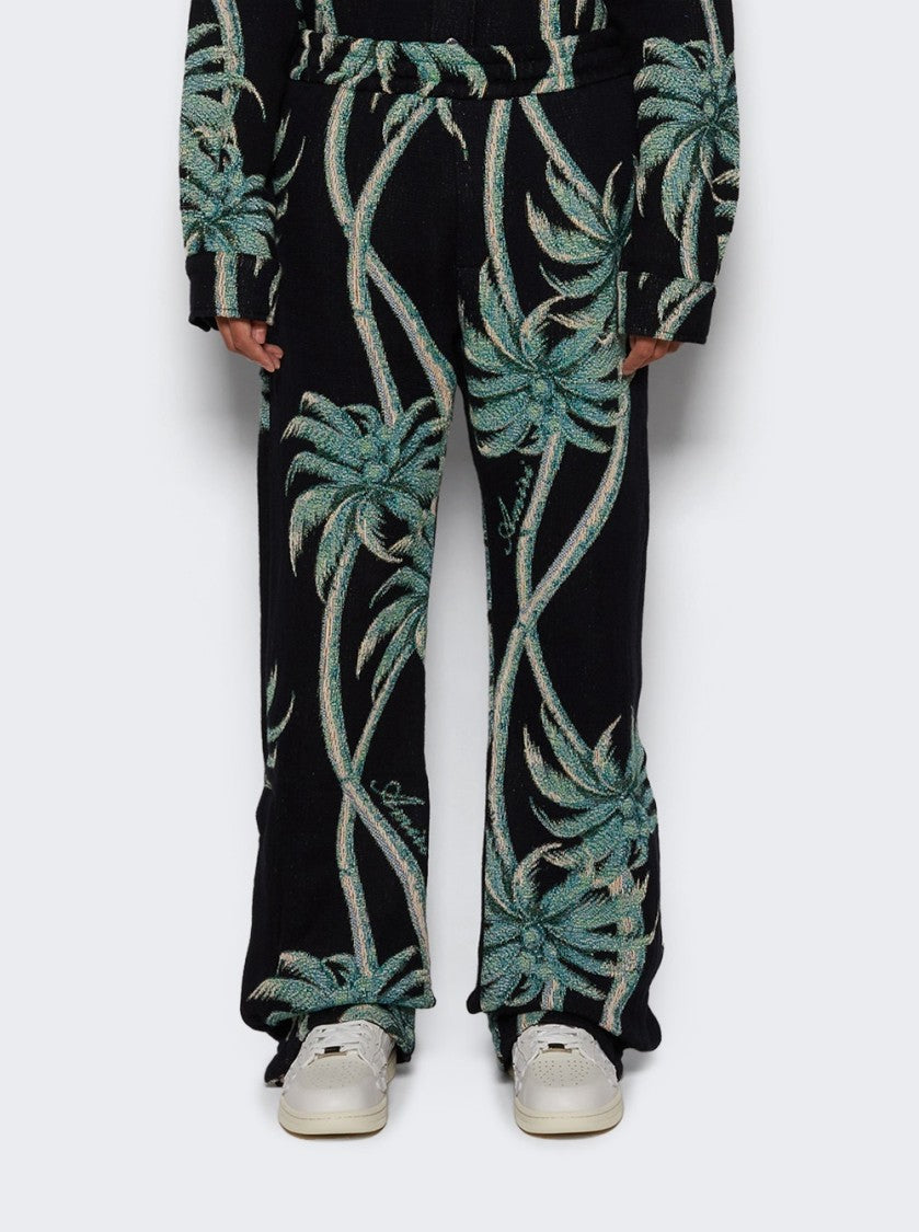 Amiri Palm Tapestry Flare Pant Black