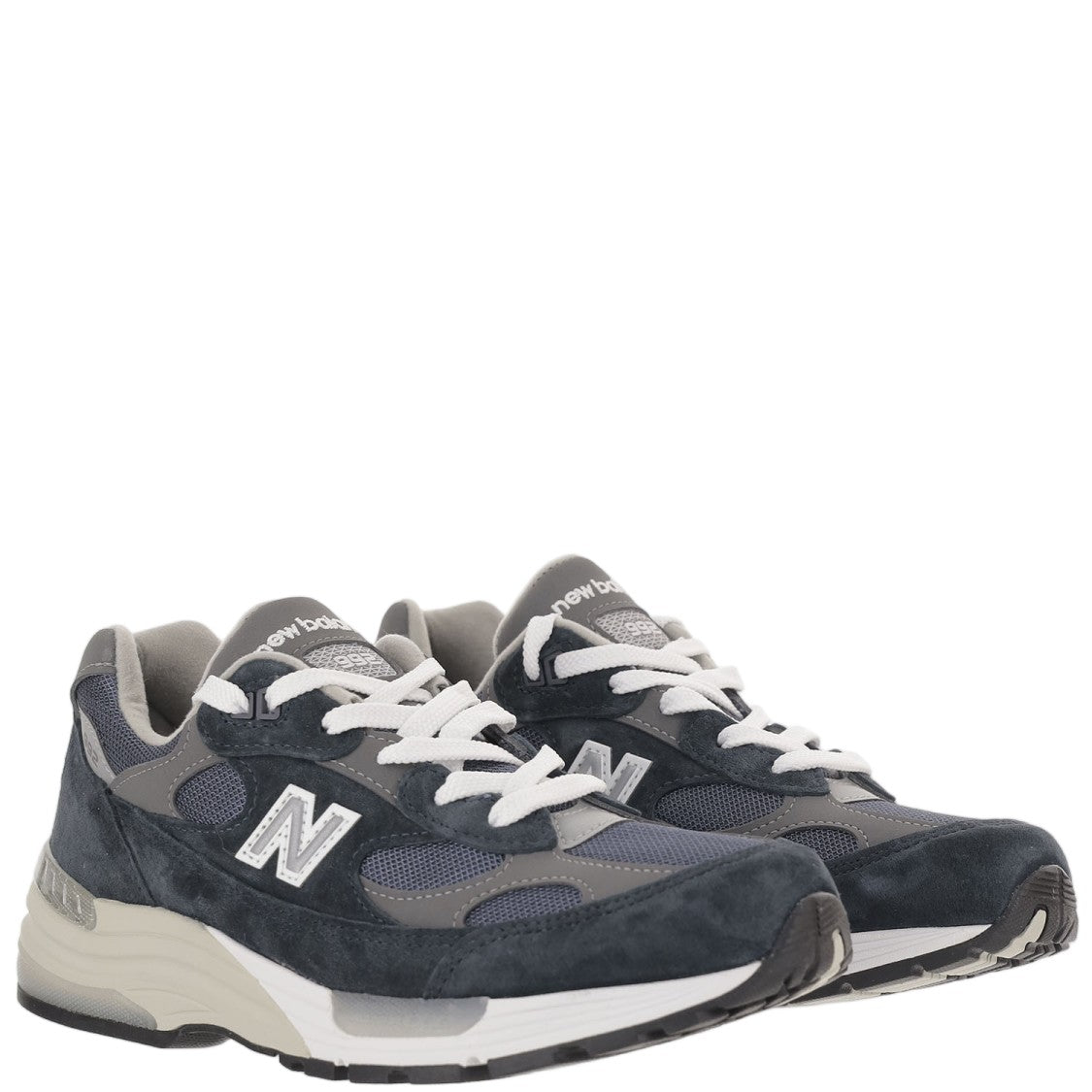 New Balance Gray Panel Reflective Leather Sneakers