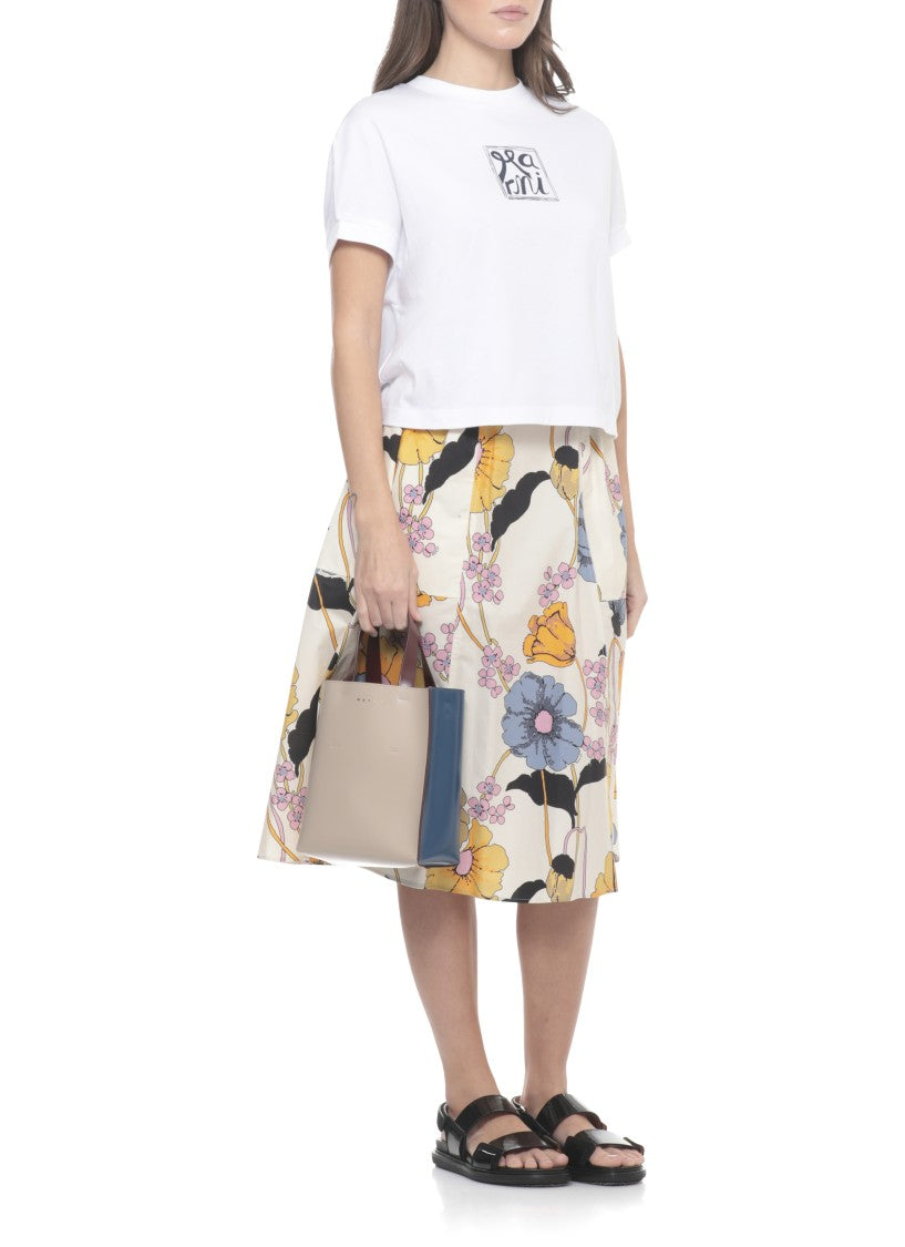 Marni Museo Mini Handbag With Contrasting Handles And Adjustable Strap