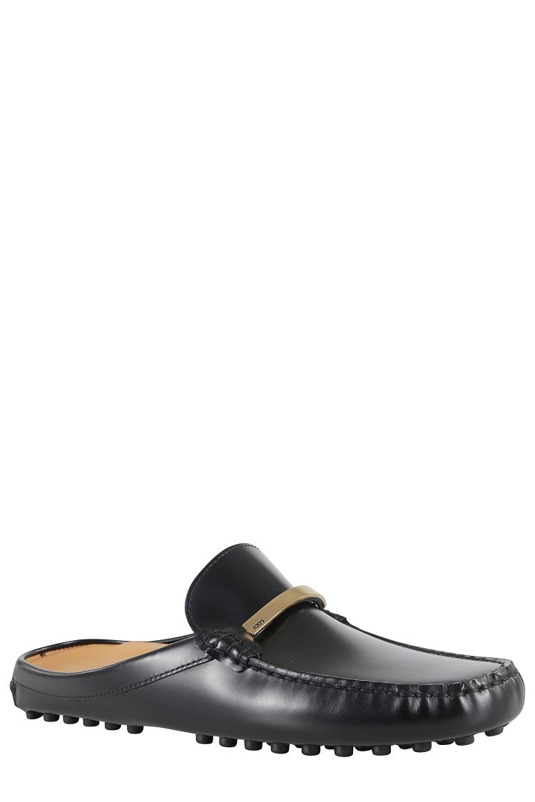 Tod's Moccasin-Style Sabot With Metallic Logo
