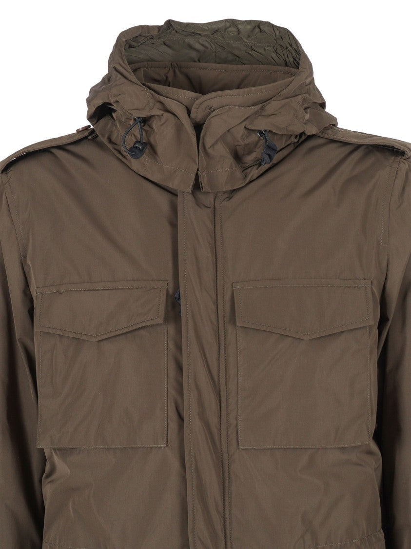 Aspesi Military-Inspired Utility Jacket With Adjustable Hood