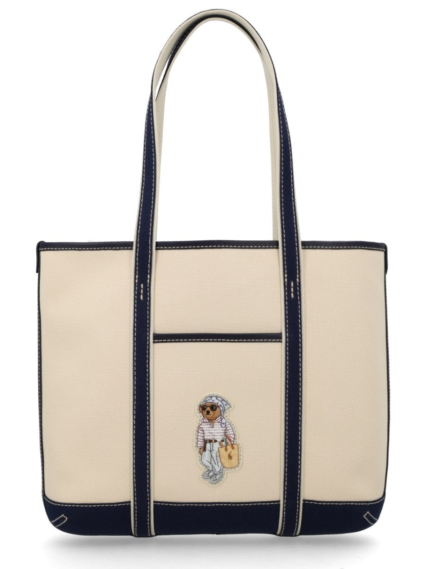 Polo Ralph Lauren Bear Embroidered Whimsical Tote Bag