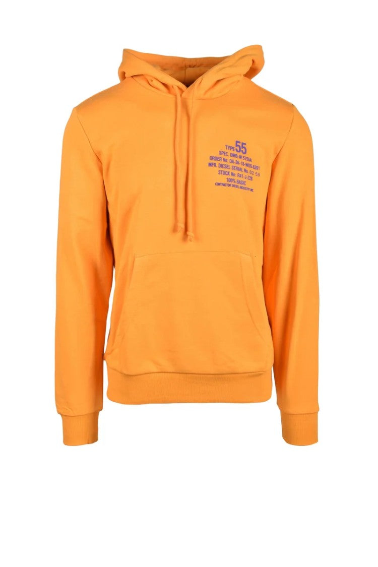 Diesel Orange Crewneck Cotton-Blend Sweatshirt