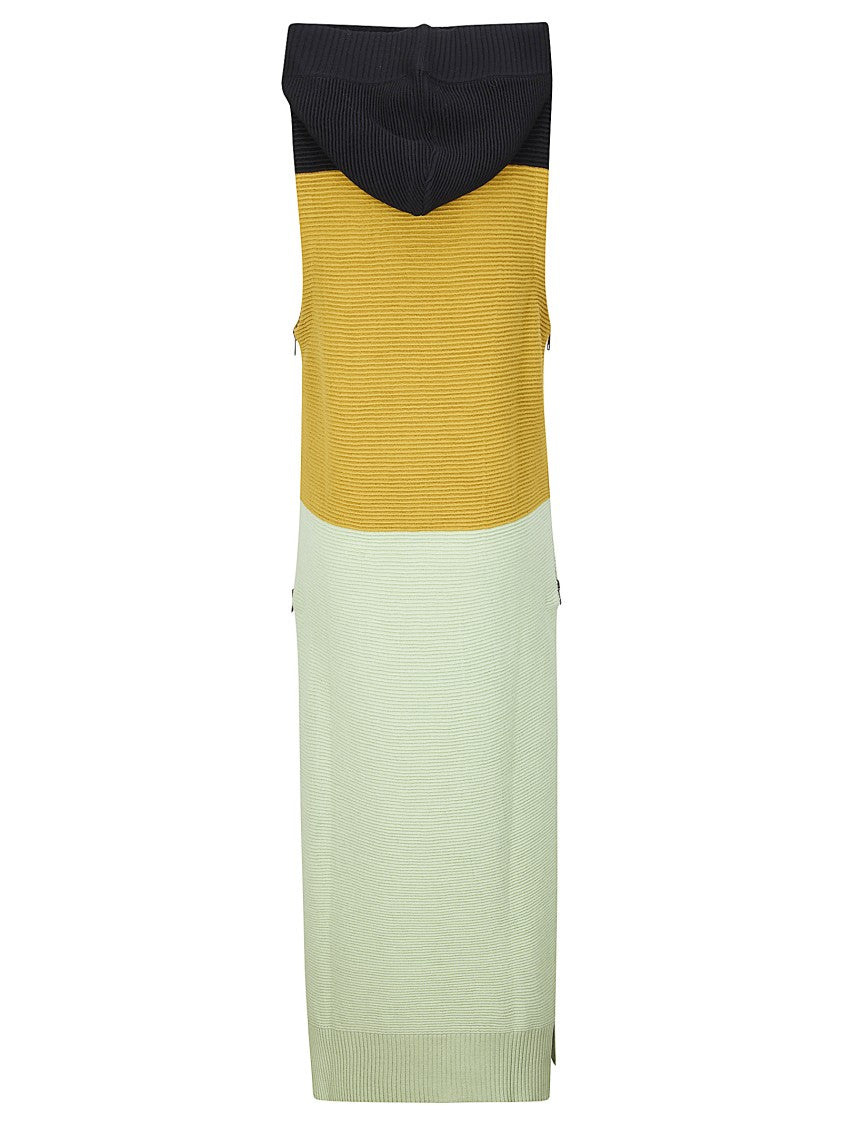 La Double J Hooded Wool Dress With Dynamic Slits