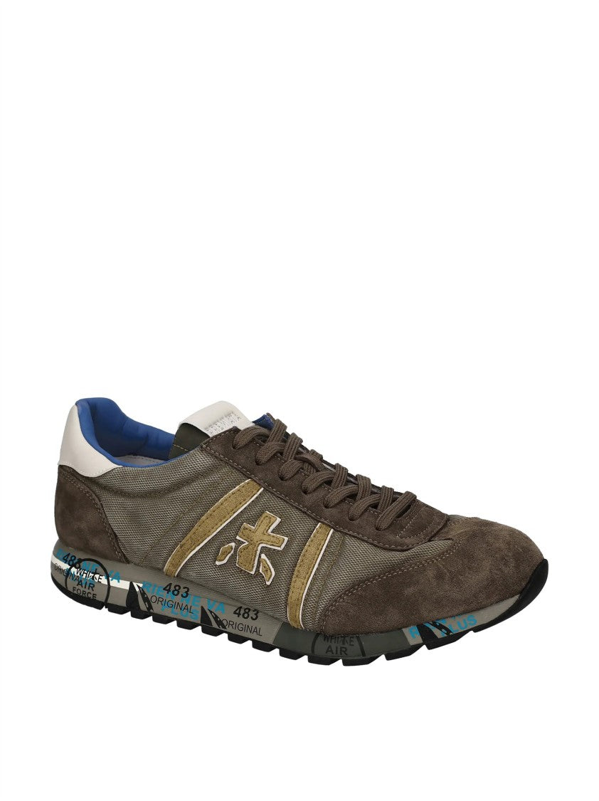 Premiata Low-Profile Suede Mesh Sneakers