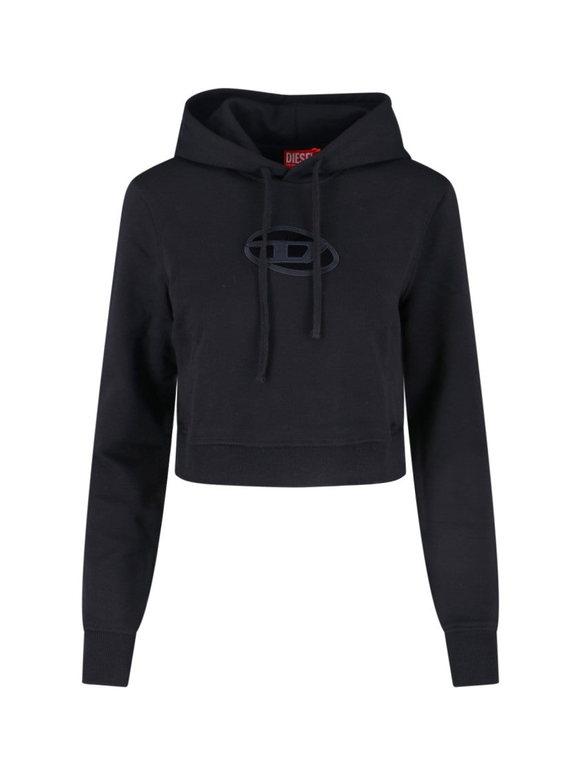 Diesel F-Slimmy-Hd Crop Hoodie – Black