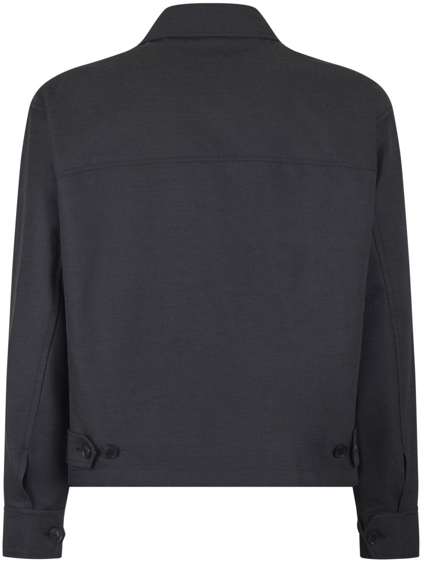 Mfpen Structured Mail Jacket With Front Button Closure