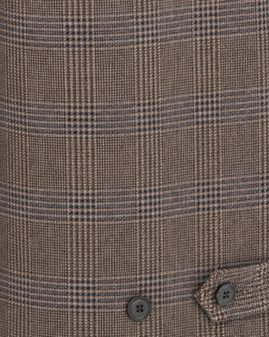 P.A.R.O.S.H. Marrone Prince Of Wales Wide-Leg Belted Pants