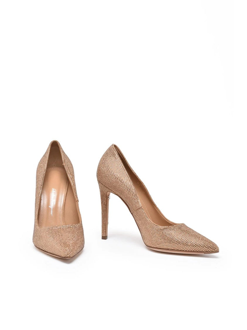 Salvatore Ferragamo Beige Leather Ilary Pumps