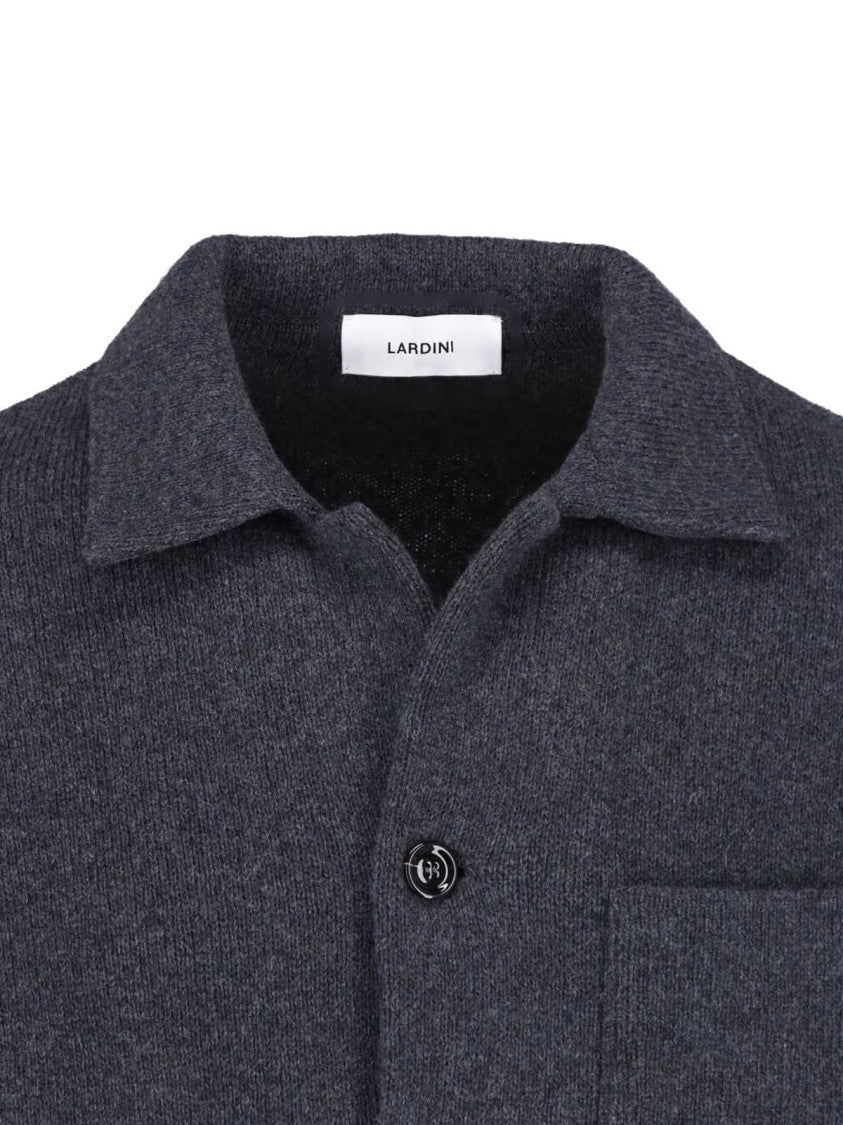 Lardini Grey Classic Collar Cashmere Jacket