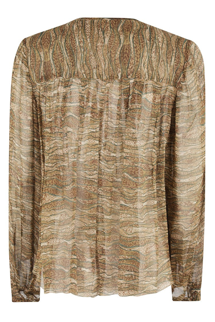 Isabel Marant Étoile Long-Sleeved Blouse With Front Tie Closure