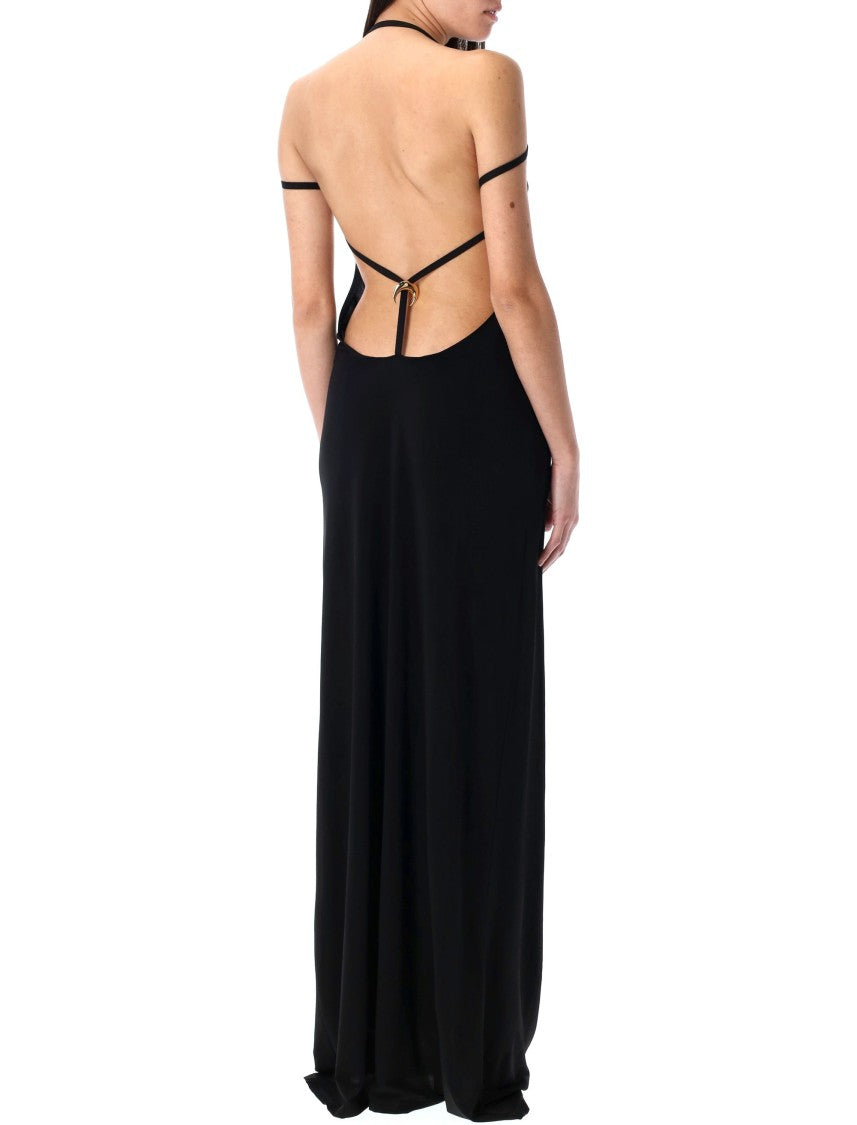 Marine Serre Draped Jersey Open Back Dress