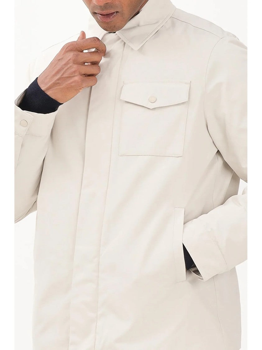 Bomboogie White Plush-Lined Cotton-Blend Jacket