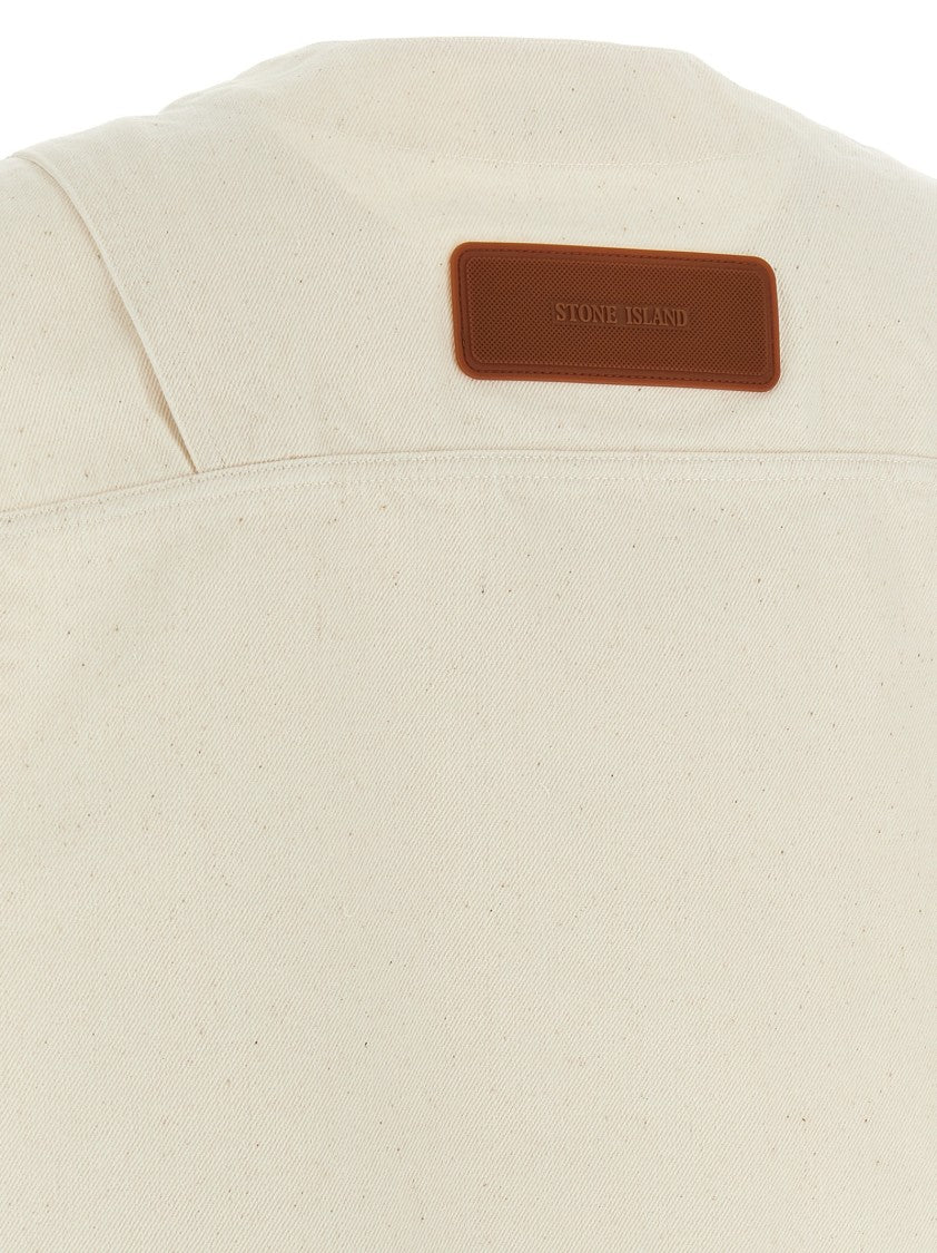 Stone Island Garment-Washed Cotton Gabardine Vest With V-Neck