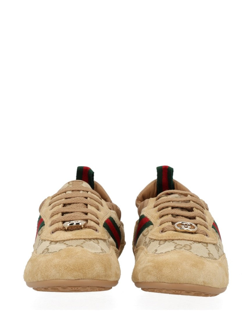Gucci Shift Monogram Webbing Calfskin Sneakers