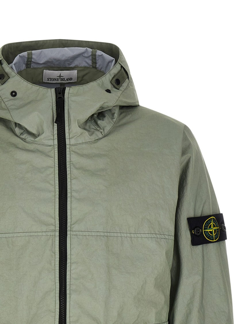 Stone Island Matte Nylon Casual Jacket With Adjustable Hood