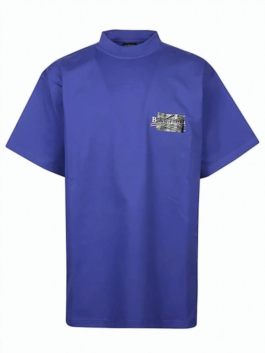 Balenciaga Boxy Fit Graphic Print T-Shirt In Vibrant Blue