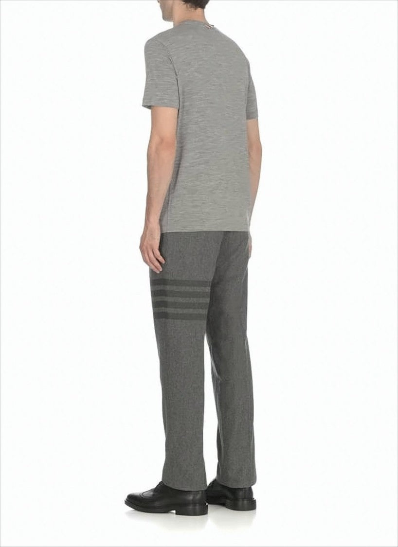 Thom Browne Heathered Grey Short-Sleeve T-Shirt With Tailored Fit