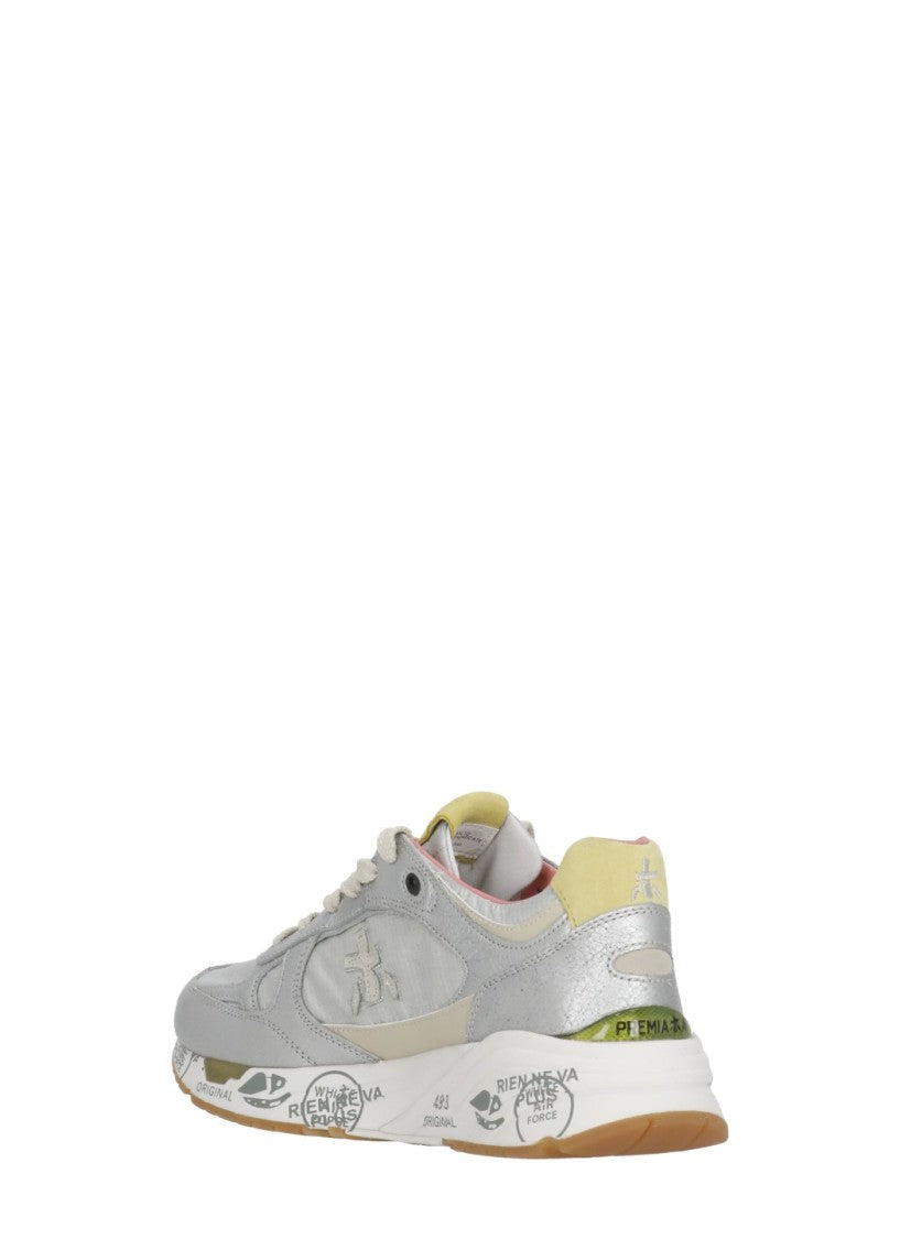 Premiata Silver White Mased 8115 Suede Sneakers