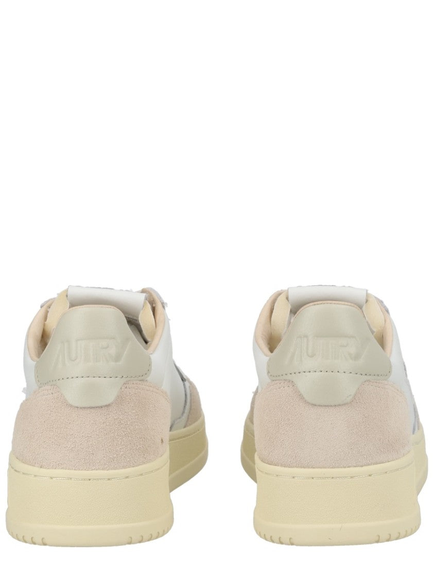 Autry Neutrals Medalist Low Suede Overlays Sneakers