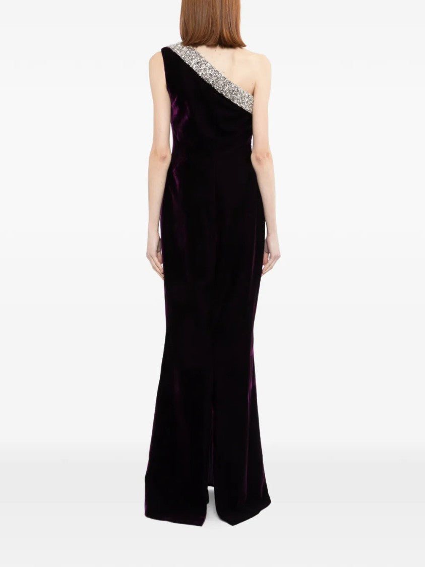 Saiid Kobeisy Crystal Embellished One-Shoulder Dress