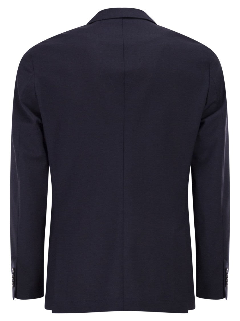 Boss Double-Breasted Blazer In Virgin Wool