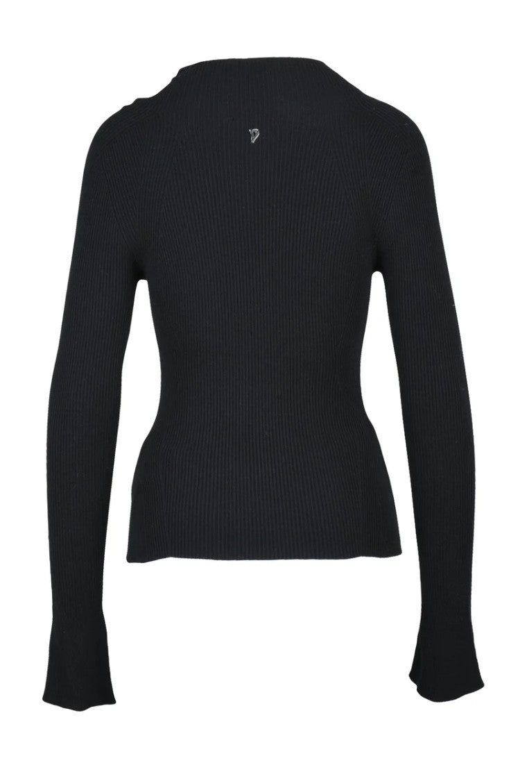 Dondup Ribbed Turtleneck Top - Black
