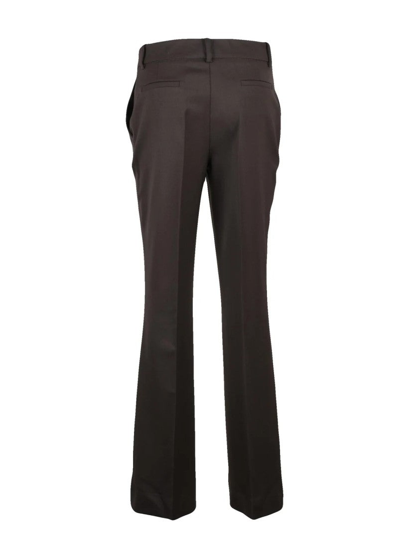 P.A.R.O.S.H. Virgin Wool Stretch Trousers With Tailored Fit And Slight Flare