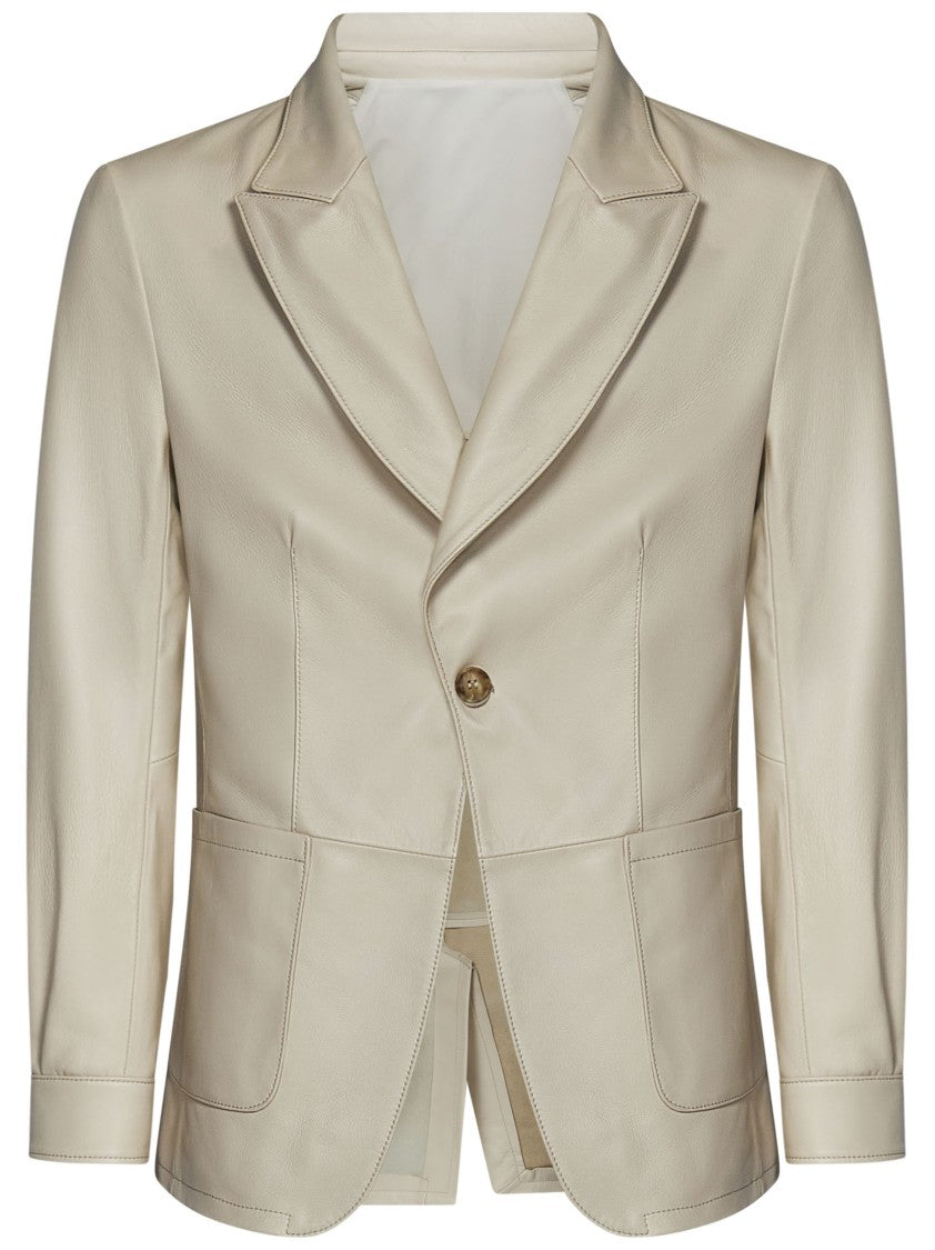 Franzese Collection Tailored Beige Leather Jacket