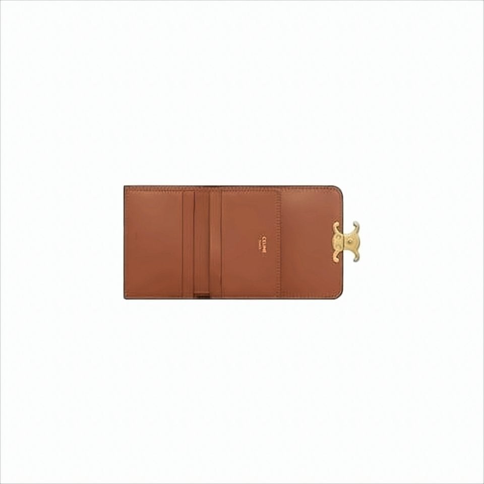 Celine Compact Monogram Canvas And Calfskin Wallet