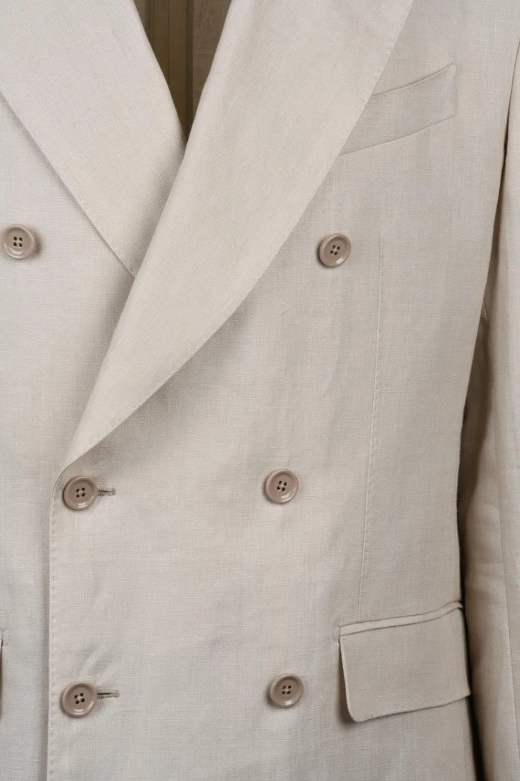 Dolce & Gabbana Double-Breasted Linen Jacket - Beige