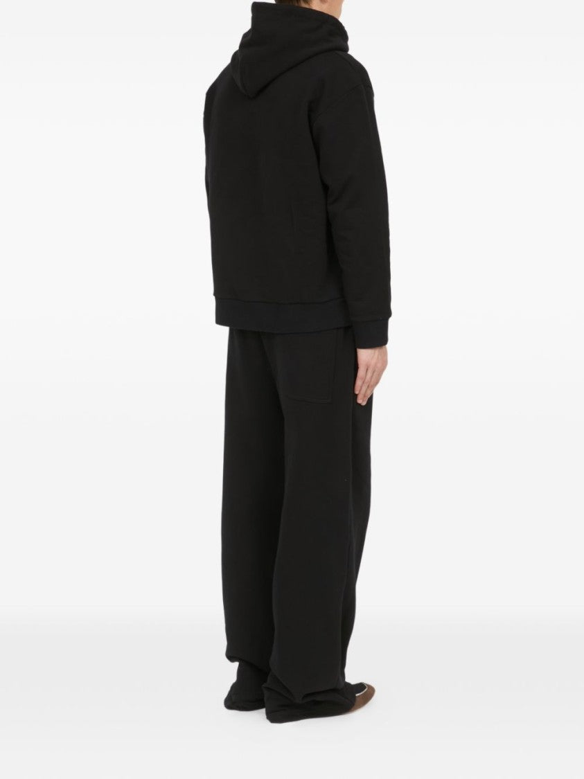 Mm6 By Maison Margiela Black Drawstring Hooded Sweater