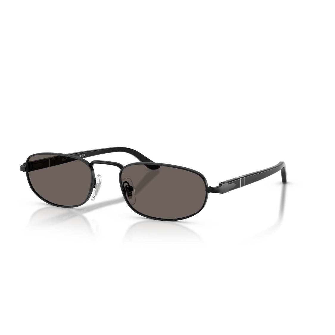 Persol 0Po1028s Oval Metal Frame Sunglasses With Dark Lenses
