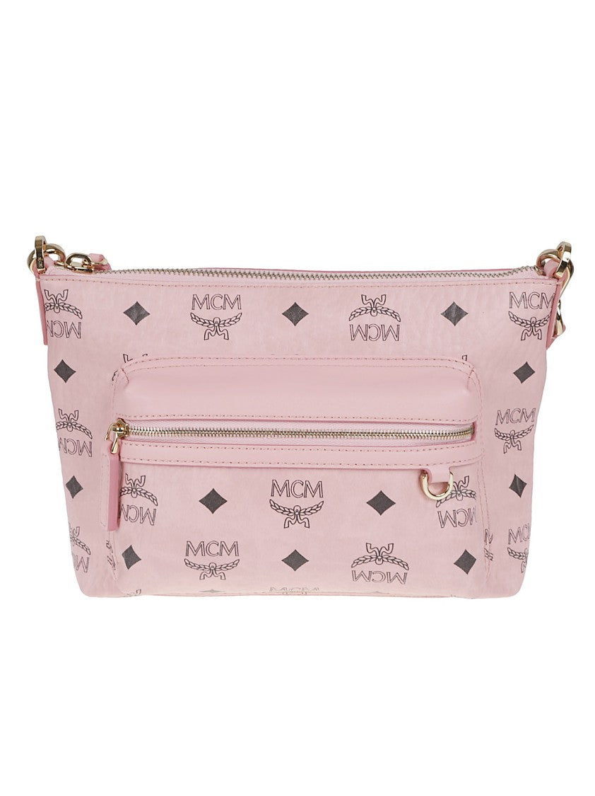 Mcm Rectangular Crossbody Bag With Visetos Print And Adjustable Strap