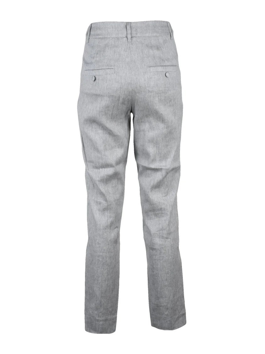 Marella Sport Marella Sport Linen Cotton Stretch Trousers - Grey