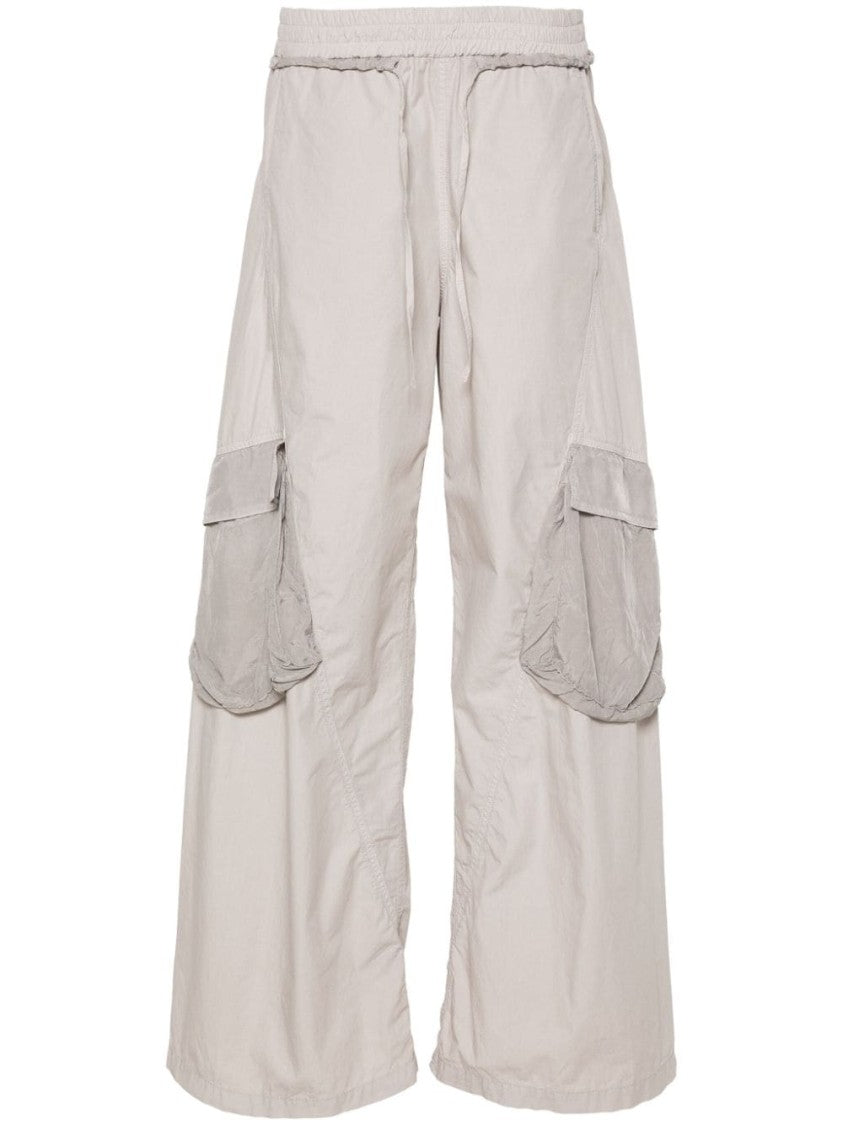 Iceberg Grey Cotton Shell Trousers With Logo