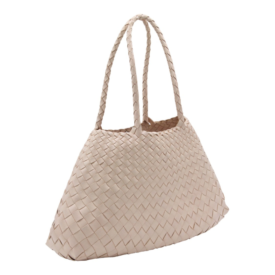 Dragon Diffusion Structured Beige Handbag And Detachable Strap
