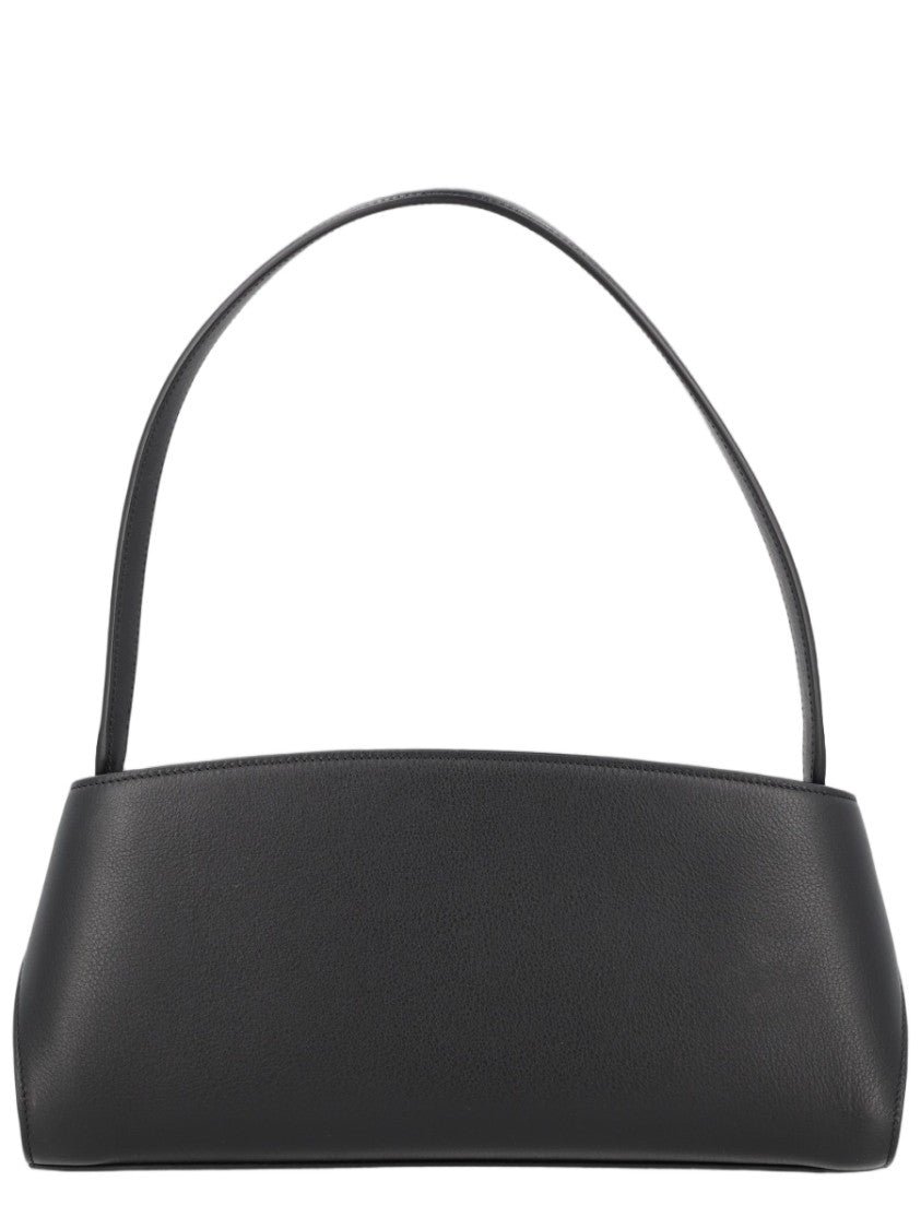 Ferragamo Black Gold Accent Calf Leather Shoulder Bag
