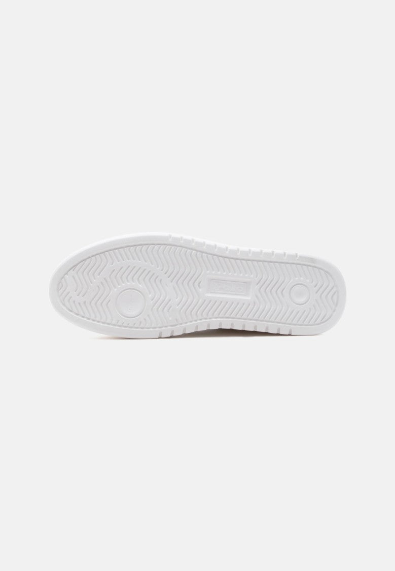 Polo Ralph Lauren White Leather Low-Top Sneakers With Embroidered Logo