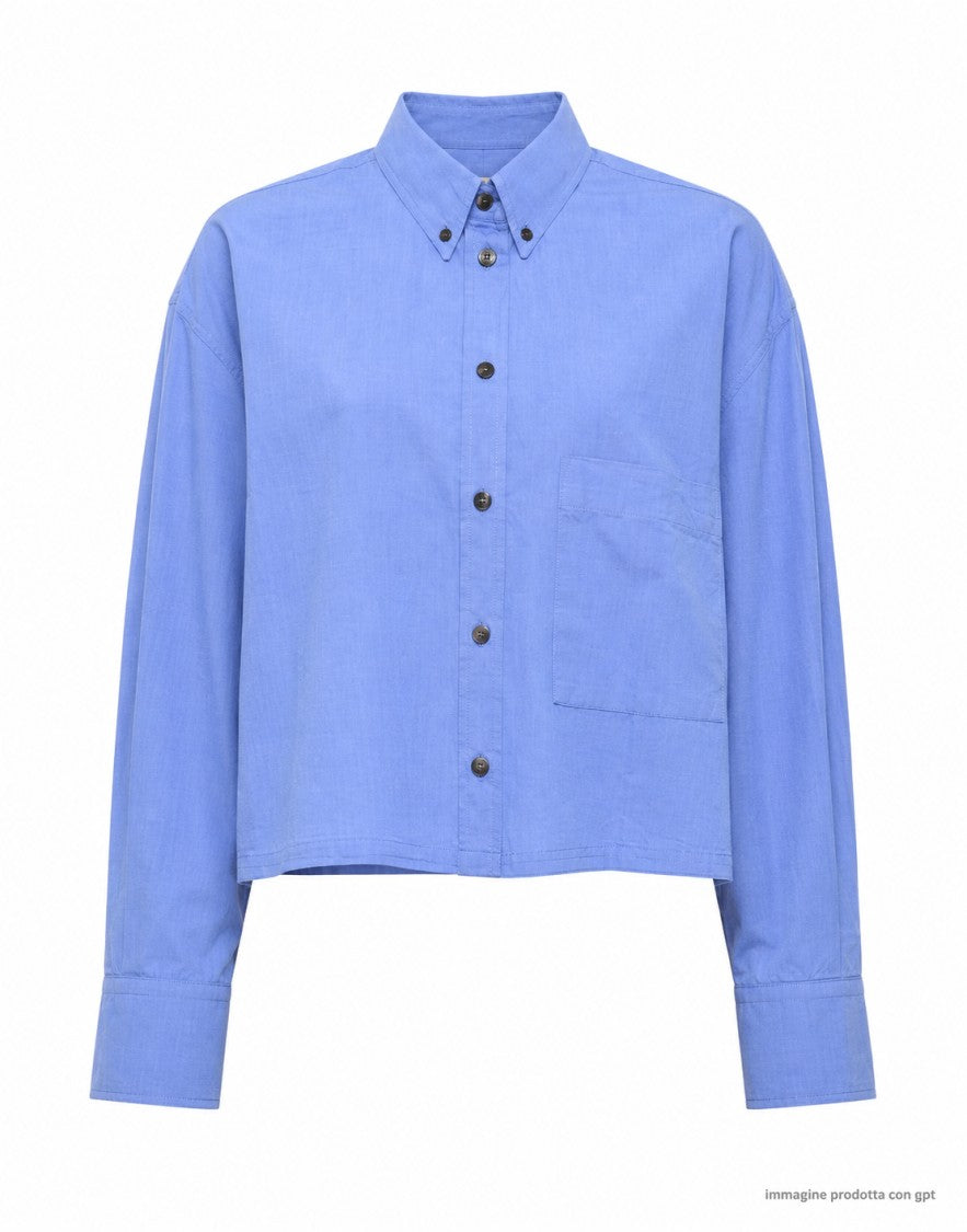 Eat Dust 673 Blue Sea Cubic Cotton Shirt