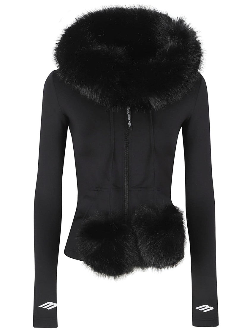 Balenciaga Technical Dry Jockey Jacket With Faux Fur Accents