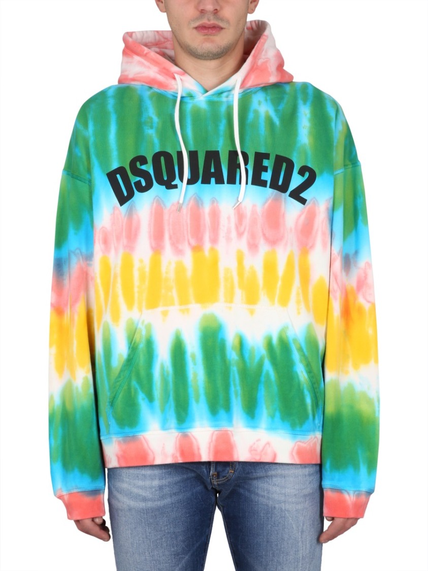 Dsquared2 Tie-Dye Hoodie With Striking Logo Design