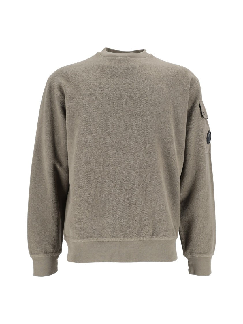 C.P. Company Relaxed Fit Crew Neck Sweatshirt With Unique Buttoned Patch Pocket