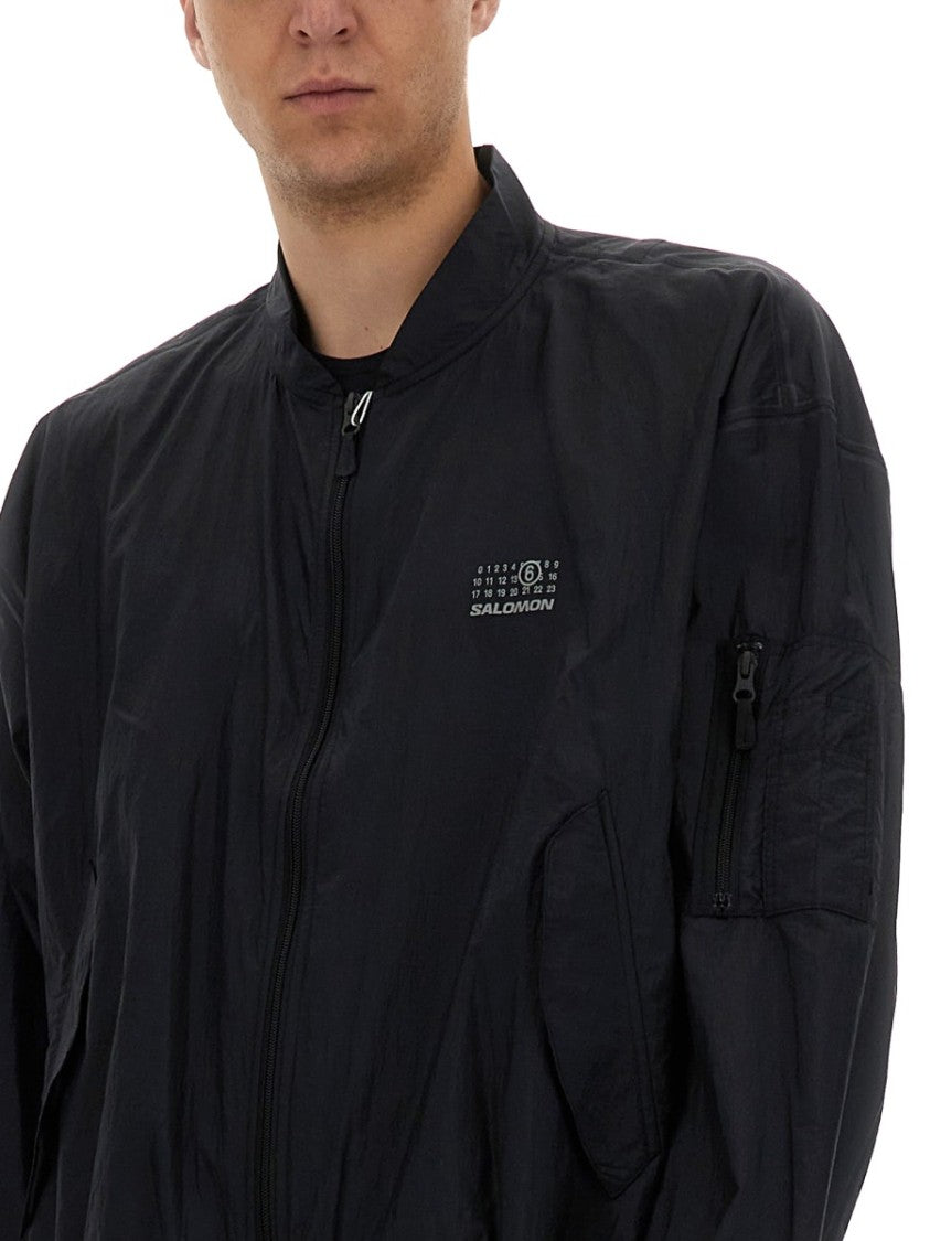 Mm6 By Maison Margiela X Salomon Relaxed Fit Black Nylon Jacket