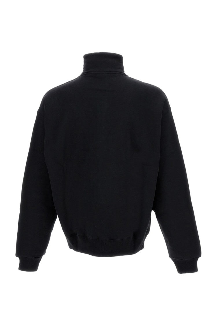 Jacquemus High Neck Zip Sweatshirt With Logo Detail And Gathered Cuffs