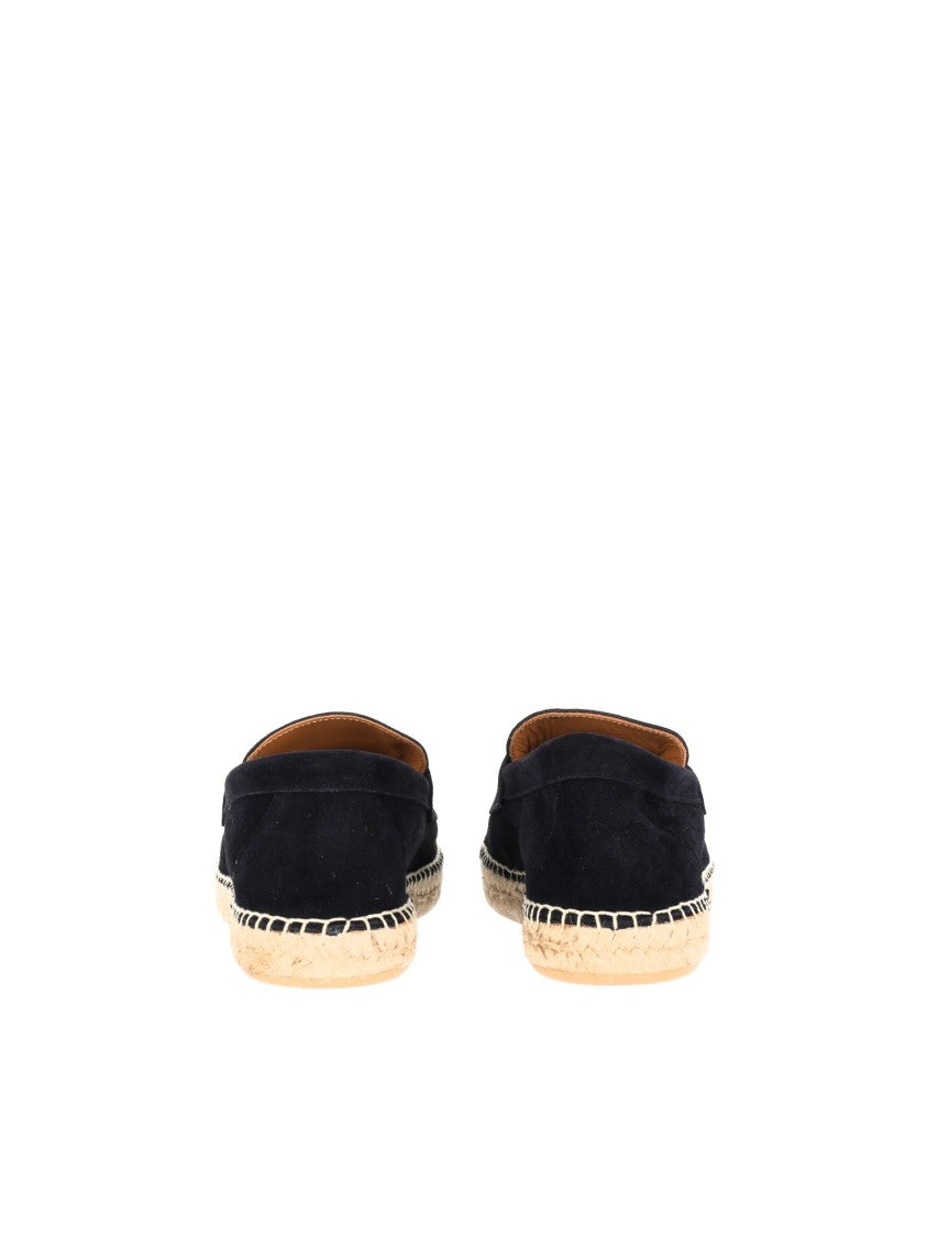 Abarca Black Cowhide Jute Sole Moccasins