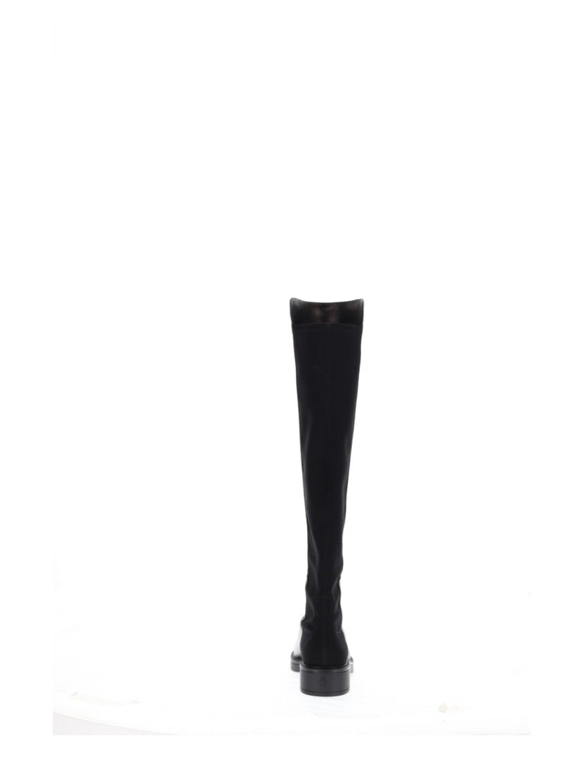 Stuart Weitzman Black Leather Celia Slouched Boots